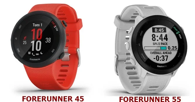 Garmin Forerunner 45 vs 55 - Compare the difference 
