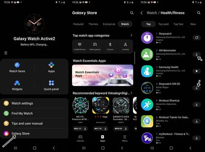How to add apps to Galaxy Watch Active 2 from Galaxy Wearable app