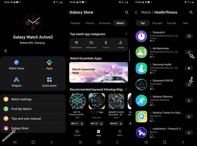 How to add apps to Galaxy Watch Active 2 from Galaxy Wearable app