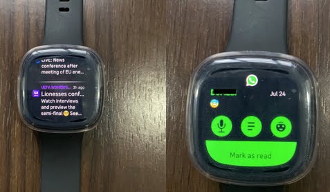 SMS, Calls, WhatsApp, Gmail Messages on Fitbit Sense and Versa 3