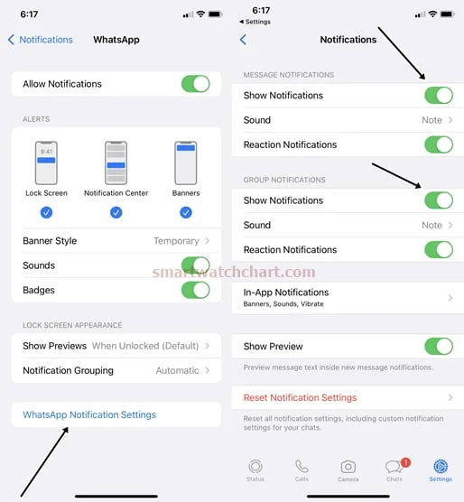 How to sync online whatsapp with apple watch