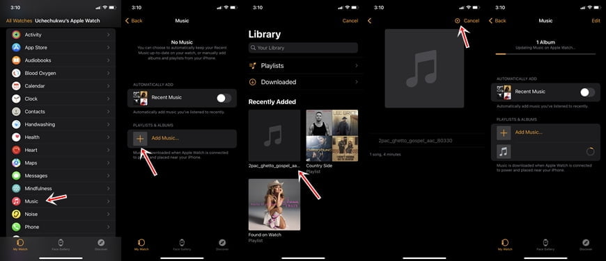 download music to Apple Watch from Apple Music