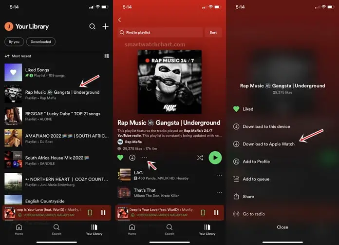 how to download music to Apple Watch with Spotify
