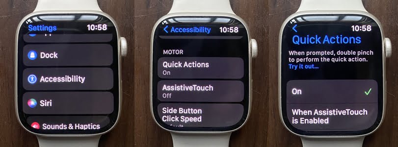 Control more with double-pinch quick action #WatchOS 9