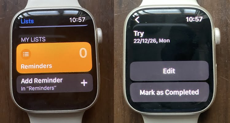 Create and edit reminders directly on Apple Watch