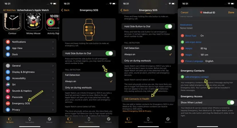 How to enable fall detection on Apple Watch 7