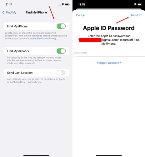 Remove activation lock on Apple Watch by turning off Find My iPhone