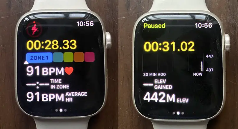 See heart rate zone, elevation data and more during workout #WatchOS 9