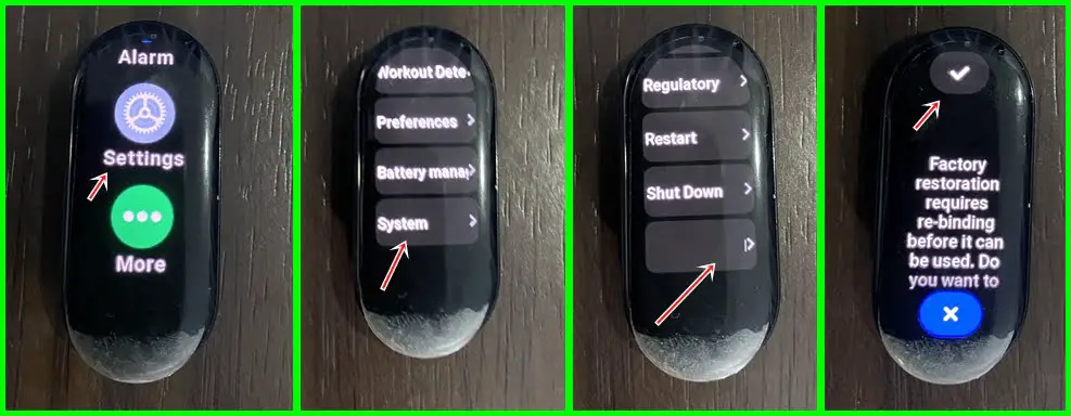 How to factory reset Mi Band 7