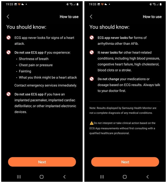 enable ECG measurement on Galaxy Watch 5