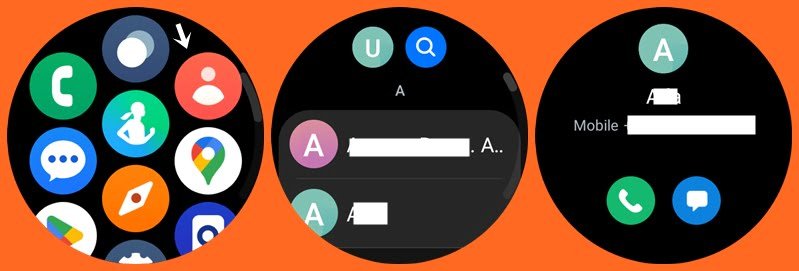 Making calls on Galaxy Watch 5 Pro using contact app