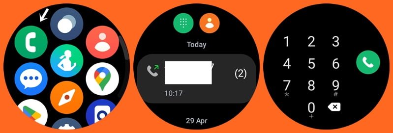 Making calls on Galaxy Watch 5 Pro using Phone app