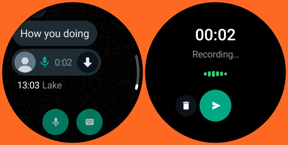 Record and send voice note with WhatsApp