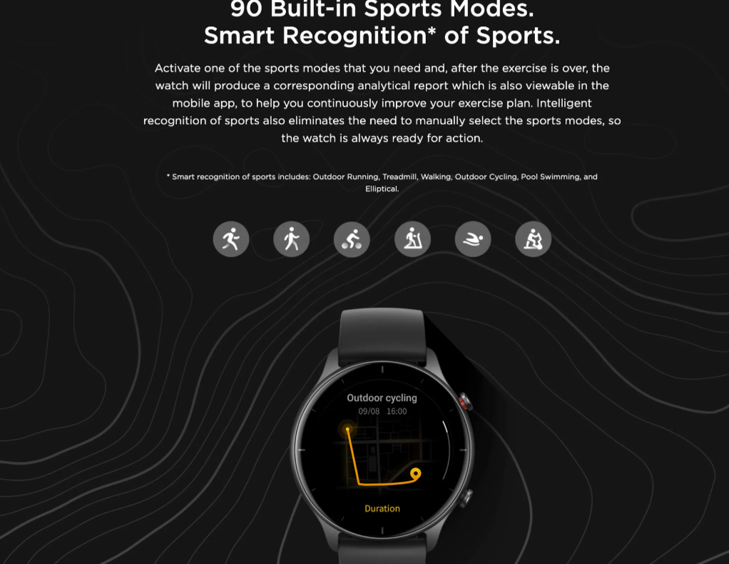 Amazfit GTR 2e sports modes