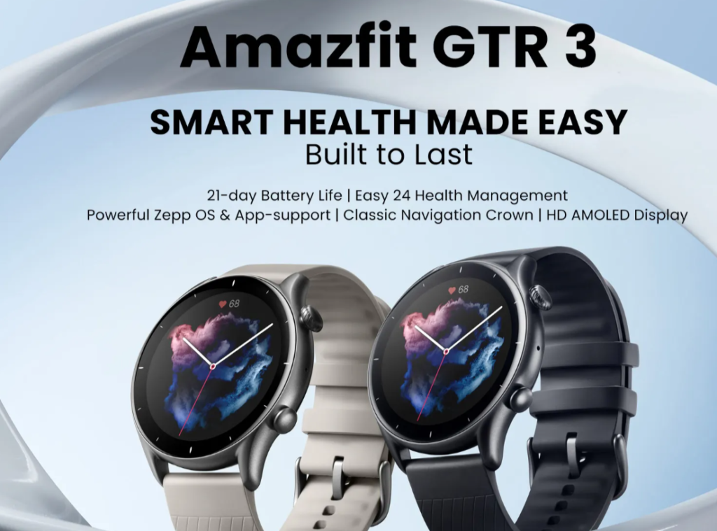 Amazfit GTR 3 Smartwatch: 21-Day Battery Life - HD AMOLED Display