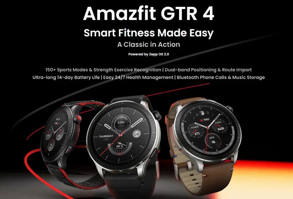 Amazfit GTR 4 at a glance