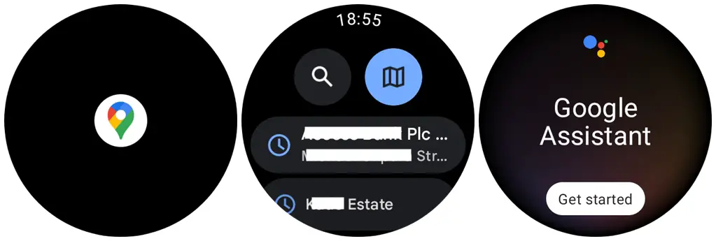Google maps and Google assistant apps on Galaxy Watch 5 Pro
