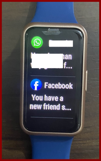 Received whatsapp and facebook messages on Huawei Band 7