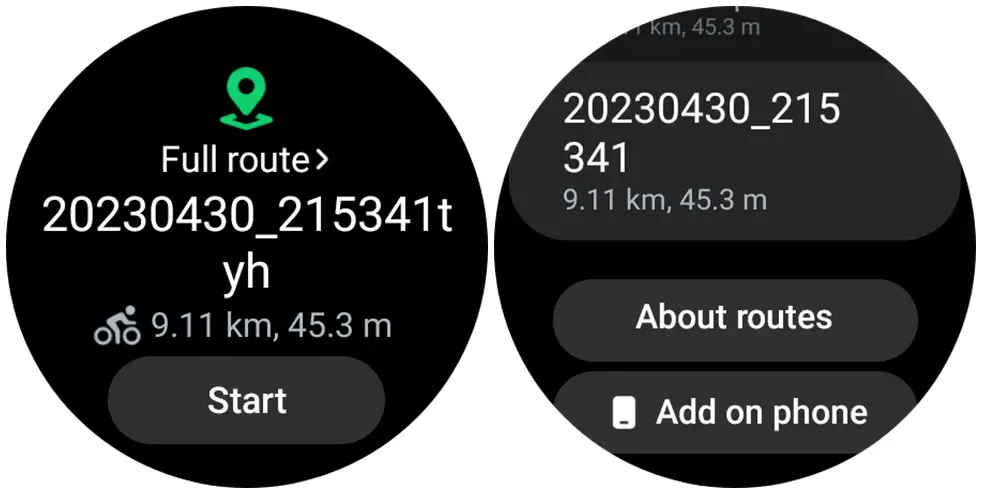 Route import app on Galaxy Watch 5 Pro
