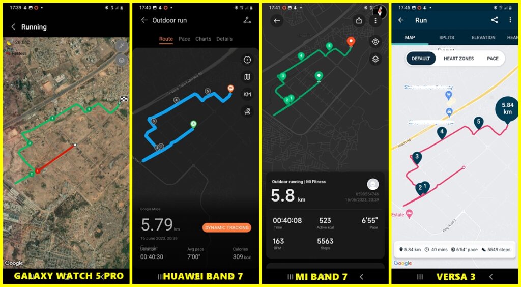 Route mapping accuracy - Huawei Band 7