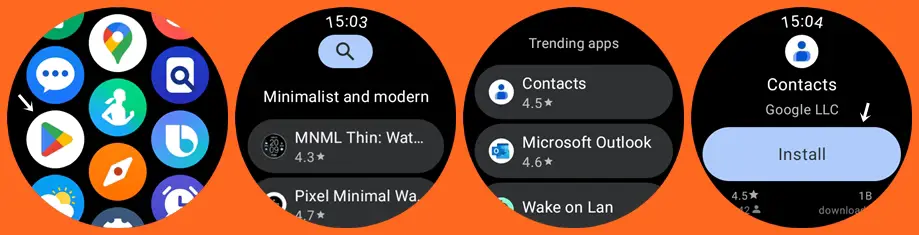 Install apps to Galaxy Watch 5 directly on the watch