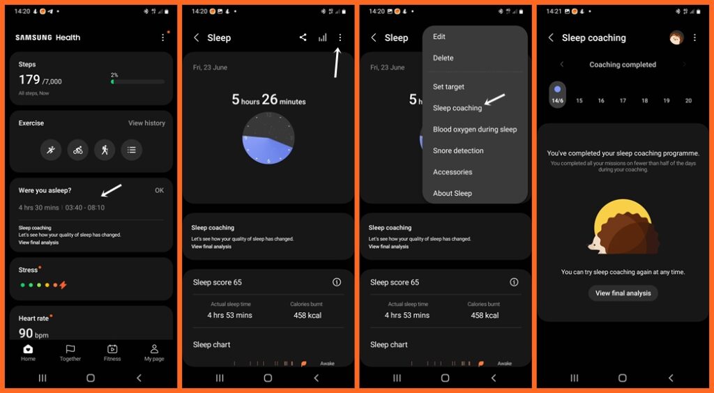 Setup sleep coaching with Galaxy Watch 5