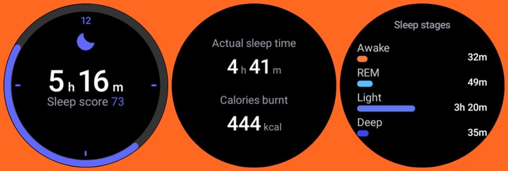 Sleep result on Galaxy Watch