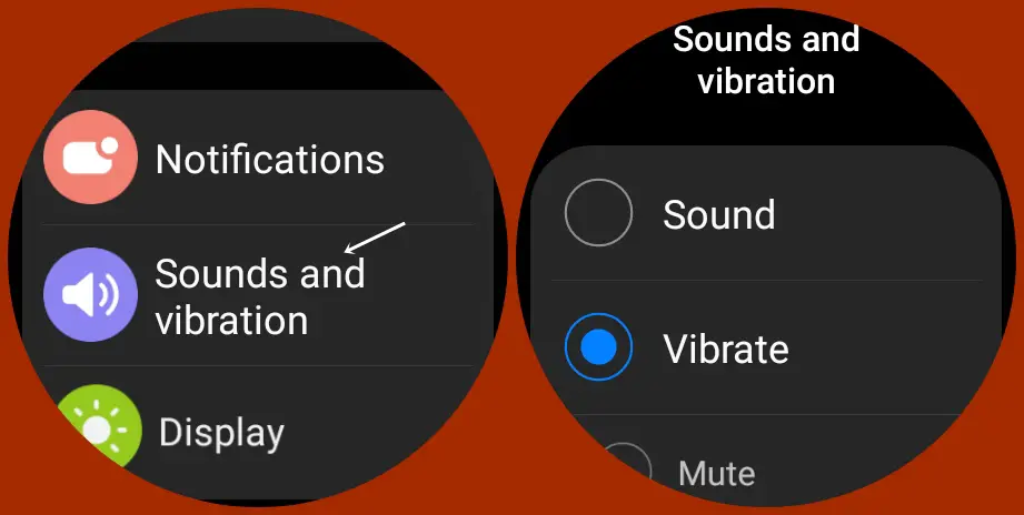 choose one between sound and vibration - Galaxy watch 5 battery saving tips