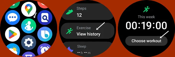 how to start a workout on Galaxy Watch 5