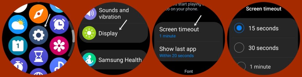 reduce screen timeout - Galaxy Watch 5 battery saving tips