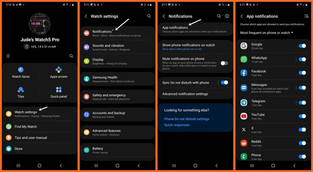 Enable notifications for preferred apps