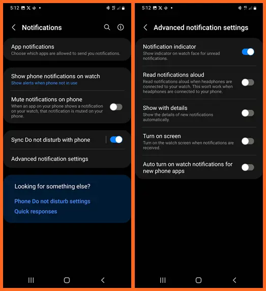 Other notification settings