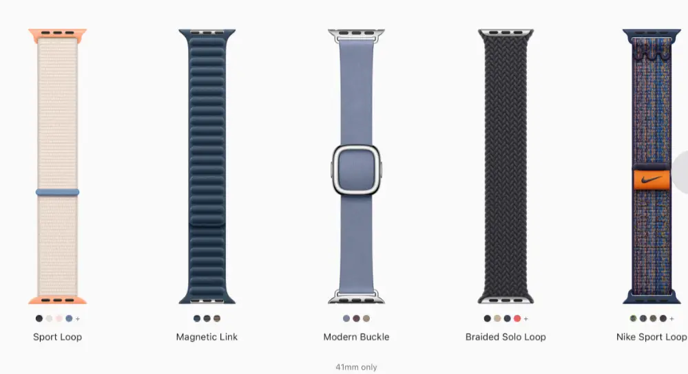 Apple Watch Series 9 textile straps style and colors