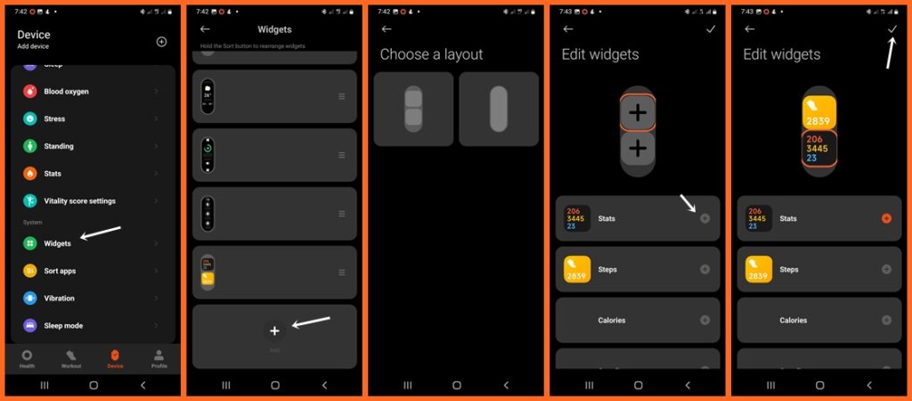 How to customize widgets on Mi Band 8 and 8 Pro