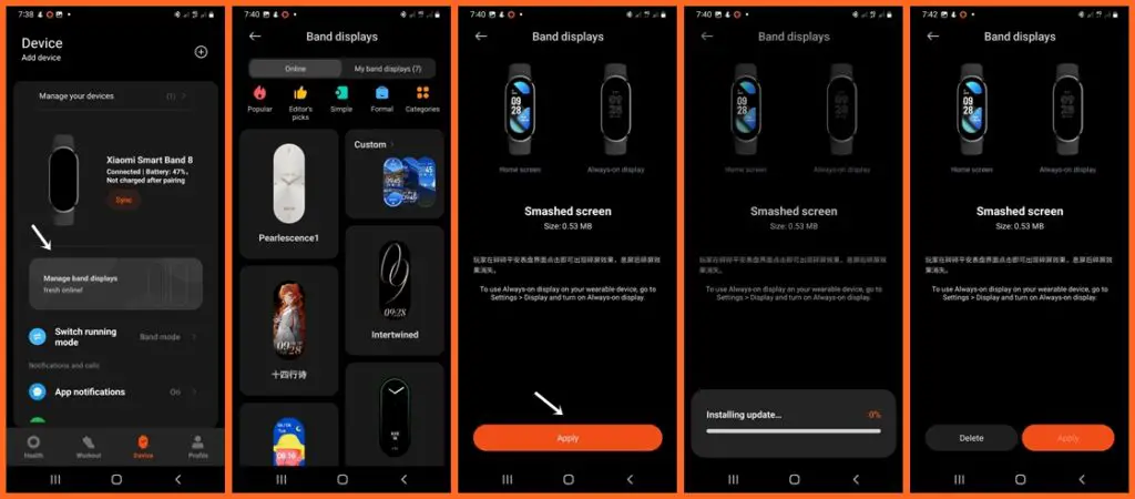 How to download watch face to Mi Band 8