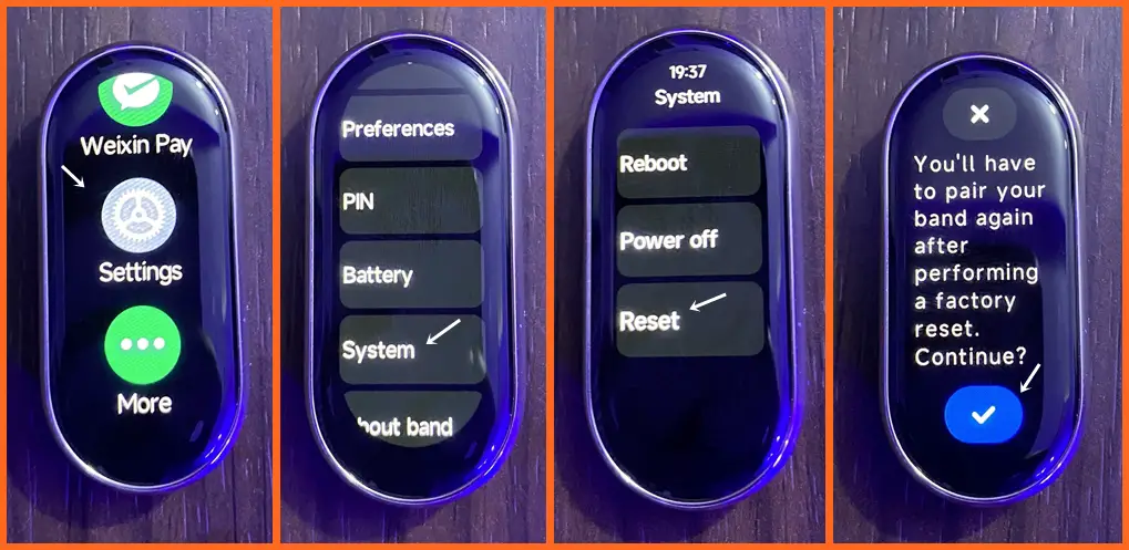 How to factory reset Mi Band 8 and 8 Pro