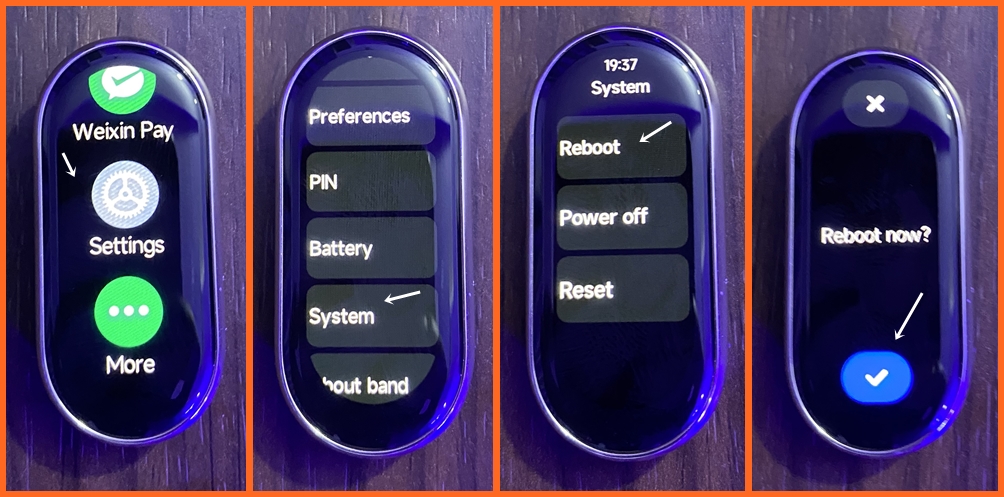 How to reboot Mi Band 8 and 8 Pro