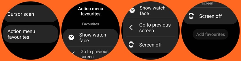 Add favorite gestures to the action menu