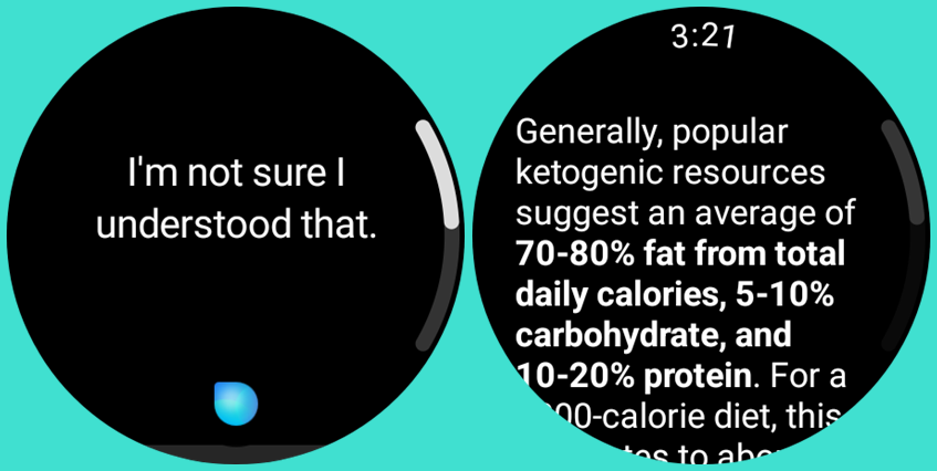 Bixby vs Google Assistant - Recommend a keto diet