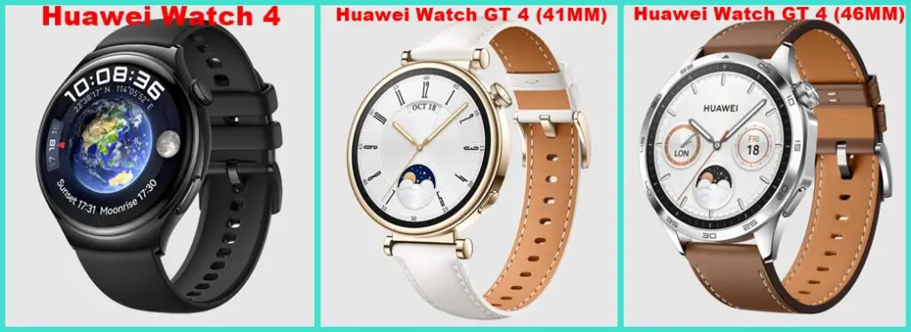 Huawei Watch 4 vs GT 4 at a glance