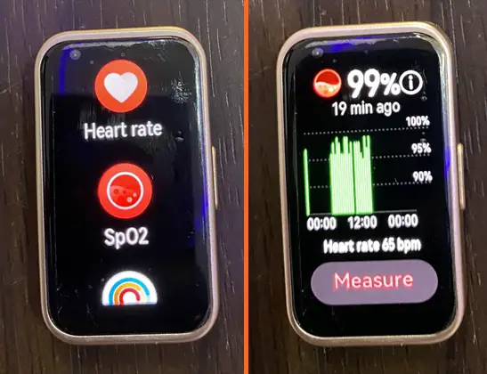 Blood oxygen app on Huawei Band 8