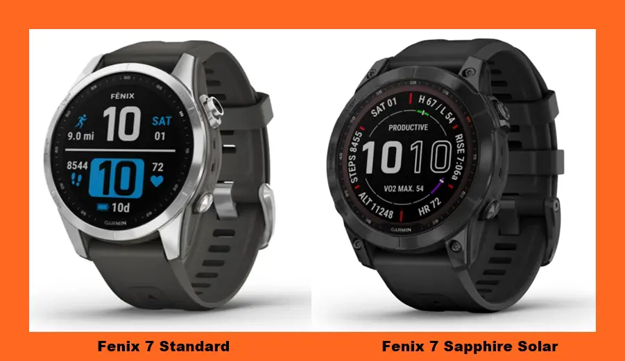 Fenix 7 Standard and Sapphire Solar available colors